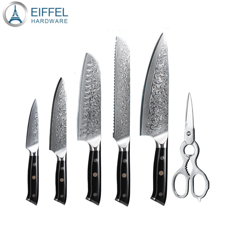 7 PCS Chef Knife Set Professional Chef′ S Knives Vg10 Japanese Damascus Steel Japanese Damascus Knif