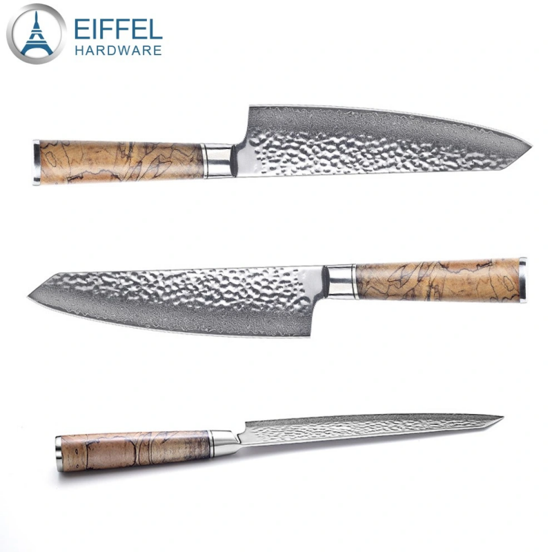 8in Japanese Damascus Steel Chef Knife Vg10 67 Layers Damascus Knife with Premium Wood Handle-EDK01W