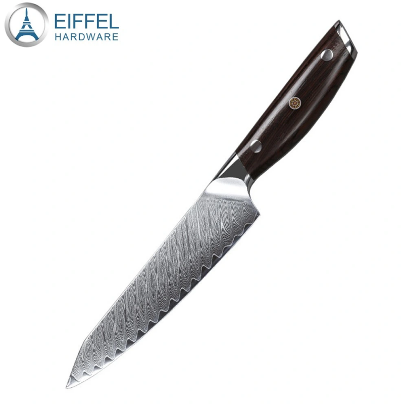 China Factory Supply High Quality Damascus Utility Knife with Ebony Handle-EDK05WD0041