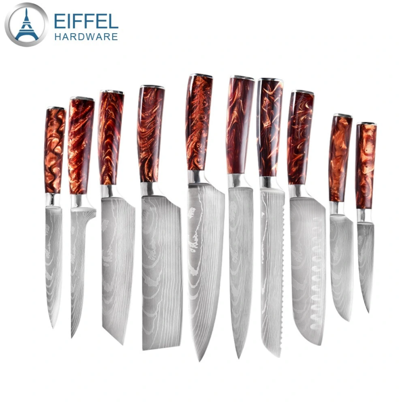 Customized 15PCS Stainless Steel Knife Set with Pakka Wood Handle-EDK15RE0058