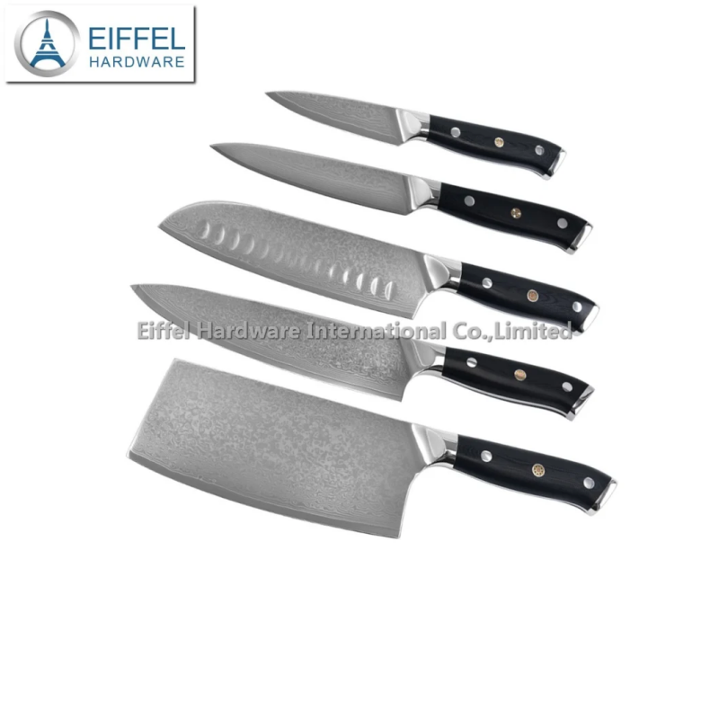 Hot Selling 67 Layers Vg10 Damascus Santoku Knife with G10 Handle-EDK05G100014