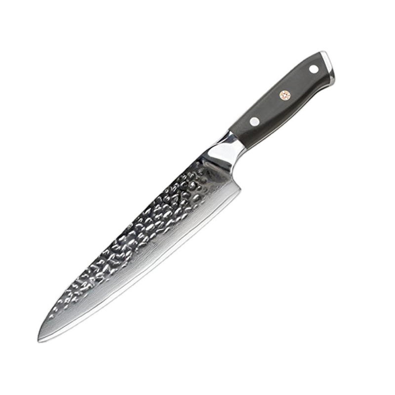 OEM Vg10 Japanese Style Damascus High Carbon Steel Chef Knife with Hammer Pattern-EDK03G100027