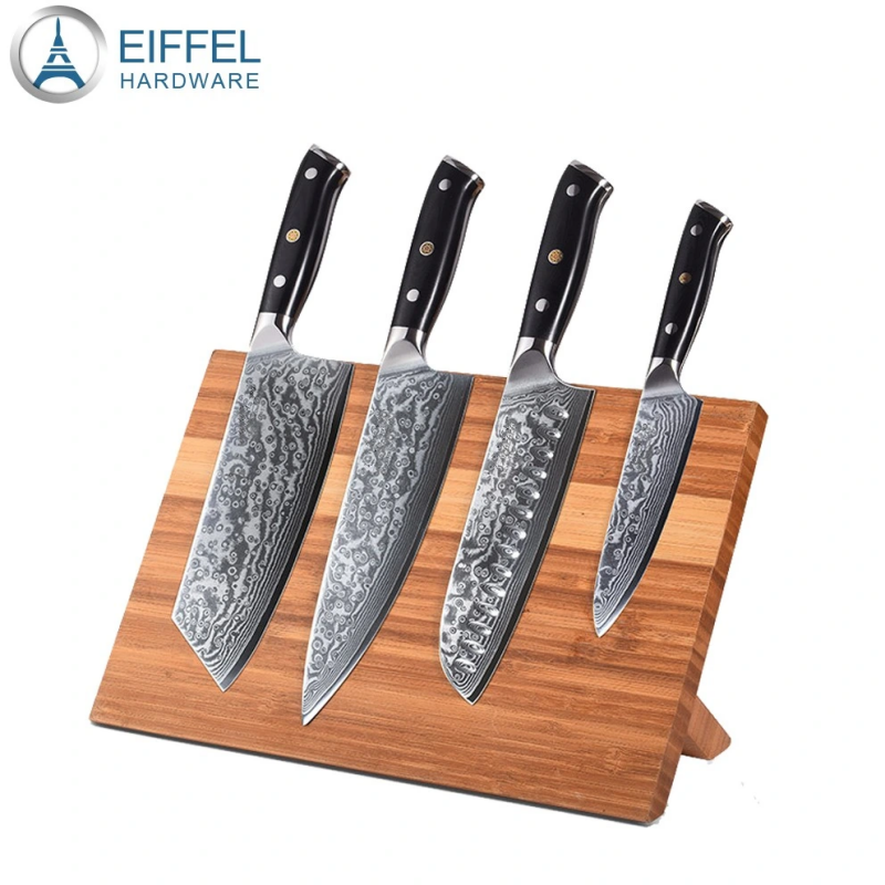 Damascus Kitchen Knife Bamboo Stand-EDK04G100014