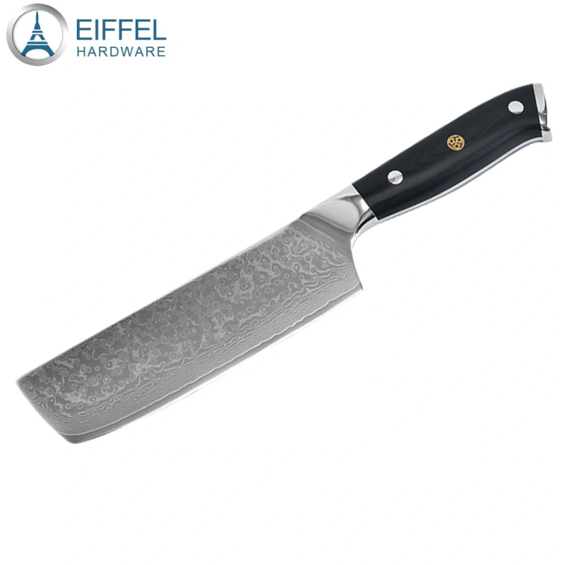 Japanese Style 67 Layer Vg10 Damascus Steel Nakiri Knife with G10 Handle-EDK01G100040