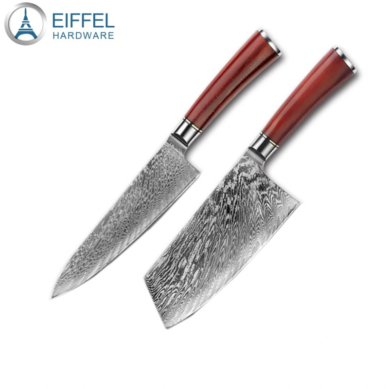 Professional 67 Layer Vg10 Damascus High Carbon Steel Chopping Knife with Siam Rosewood HandleEDK01W