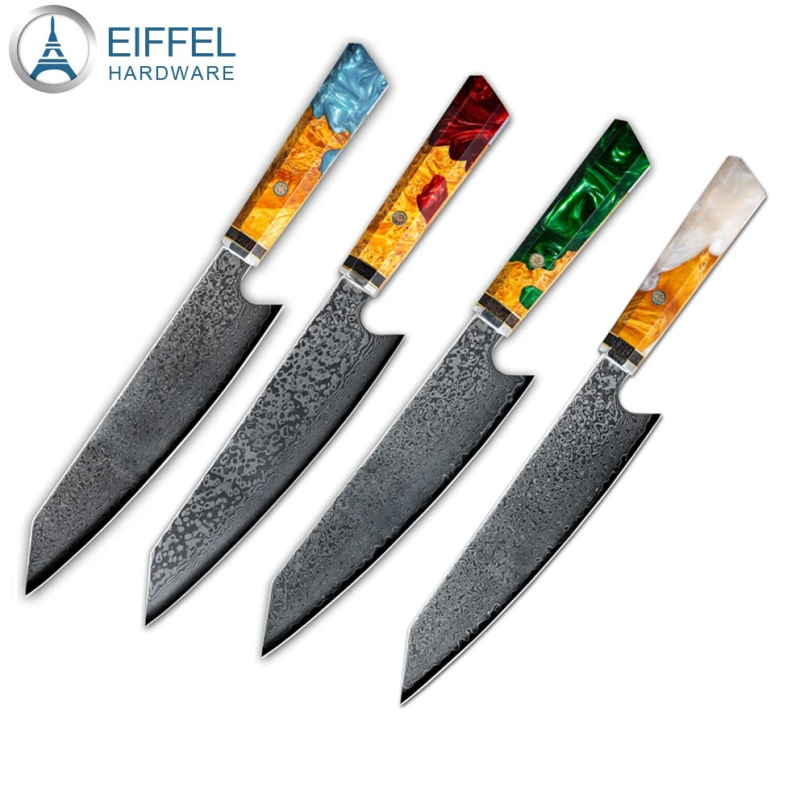 Customized Japanese Damascus Chef Knife Kiristuke Knife Kitchen Tools with Resin Handle