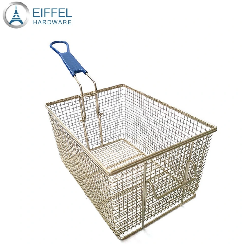 Frying Basket Mesh Stainless Steel Square Block French Fries Chips Strainer Deep Frying Basket-EFB01