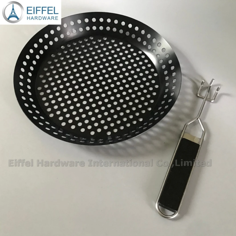 Grill Plate Stainless Steel Barbecue Grill Vegetables Meat Tray with Detachable Handle-EHBW01IR0031D