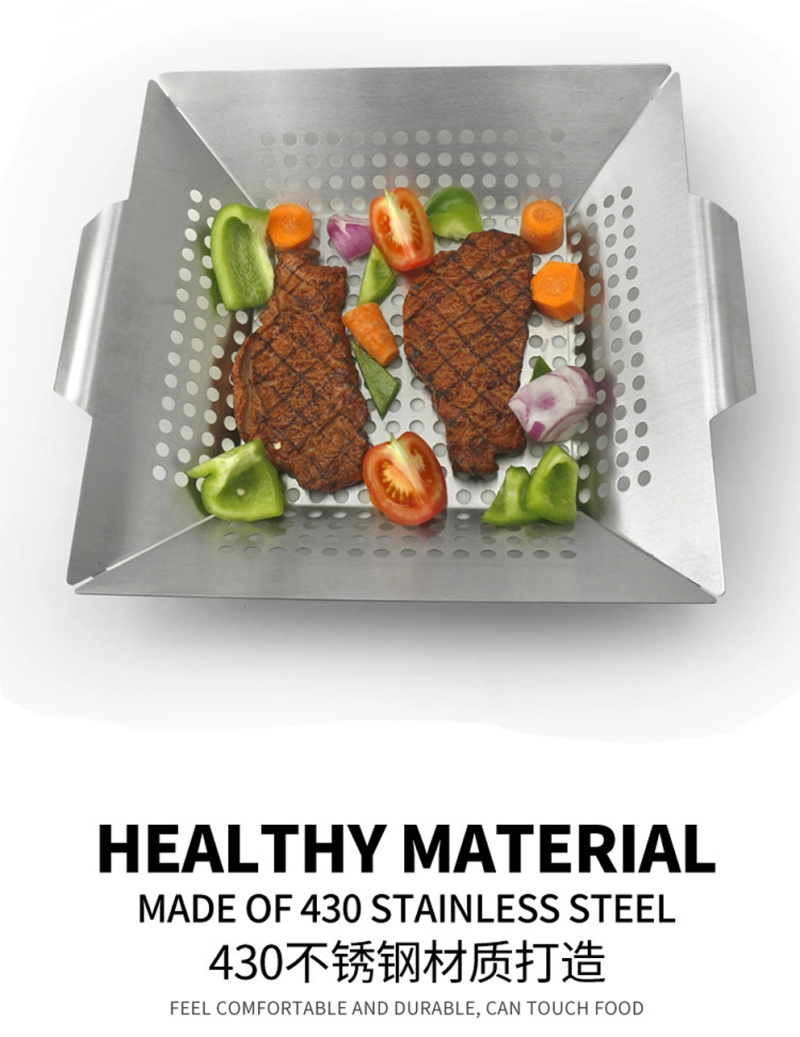 Wholesale Stainless Steel BBQ Grill Basket Grill Tray Grill Plate-EHBW0SS0030A