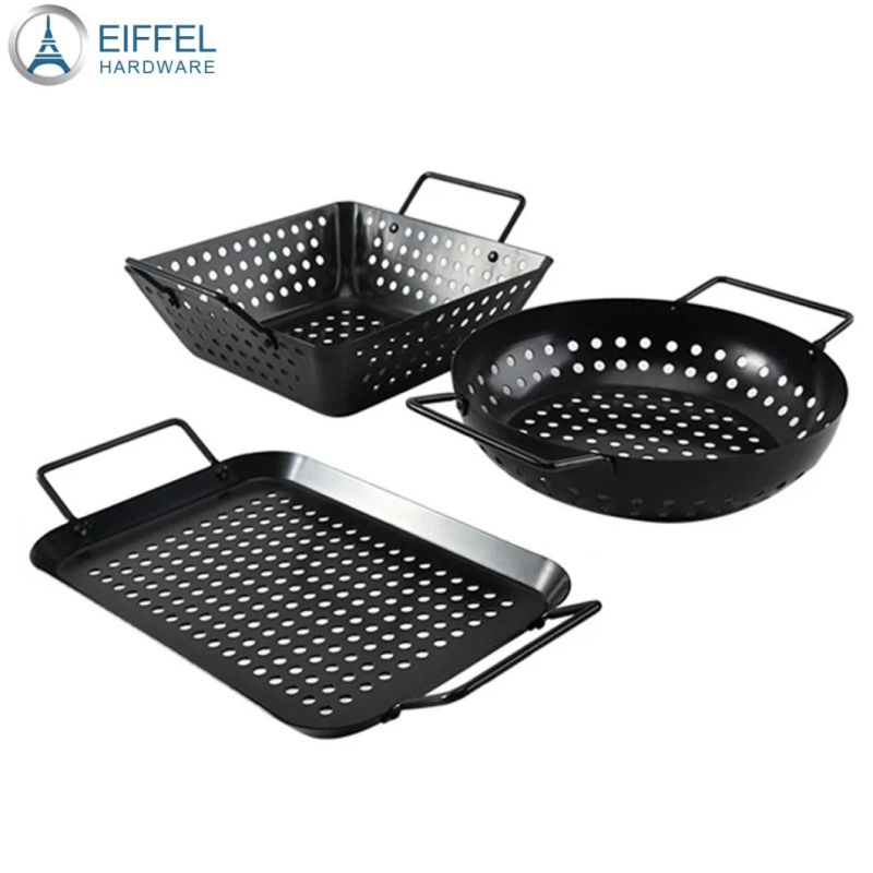 Non-Stick Grill Pan Barbecue Tray Vegetable Barbecue Bakset Cooking Tray BBQ Plate Outdoor Camping P