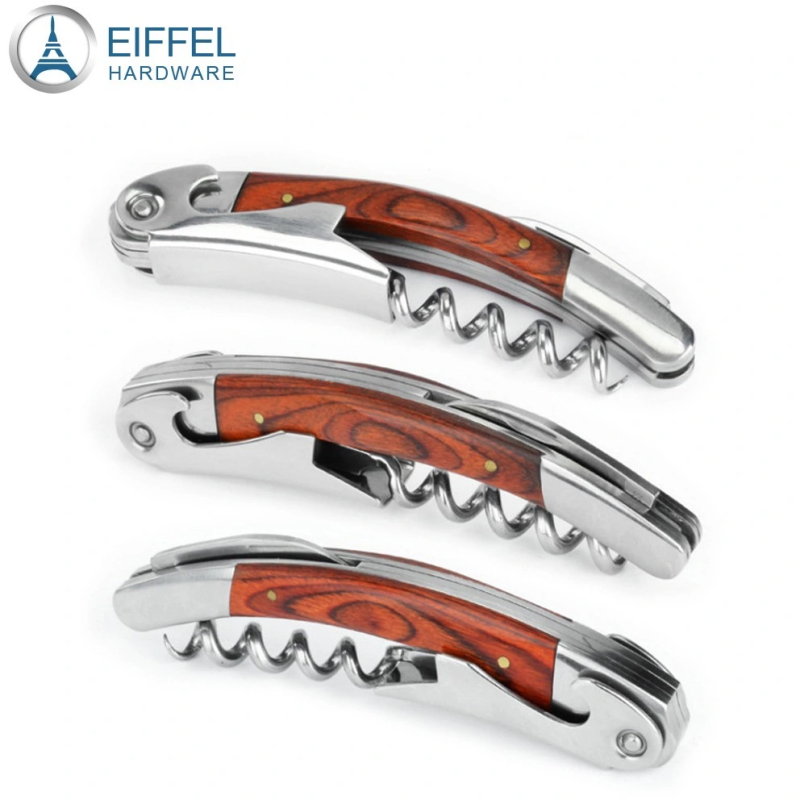 OEM Stainless Steel Corkscrew with Premium Wood Handle-EBO03WD0015