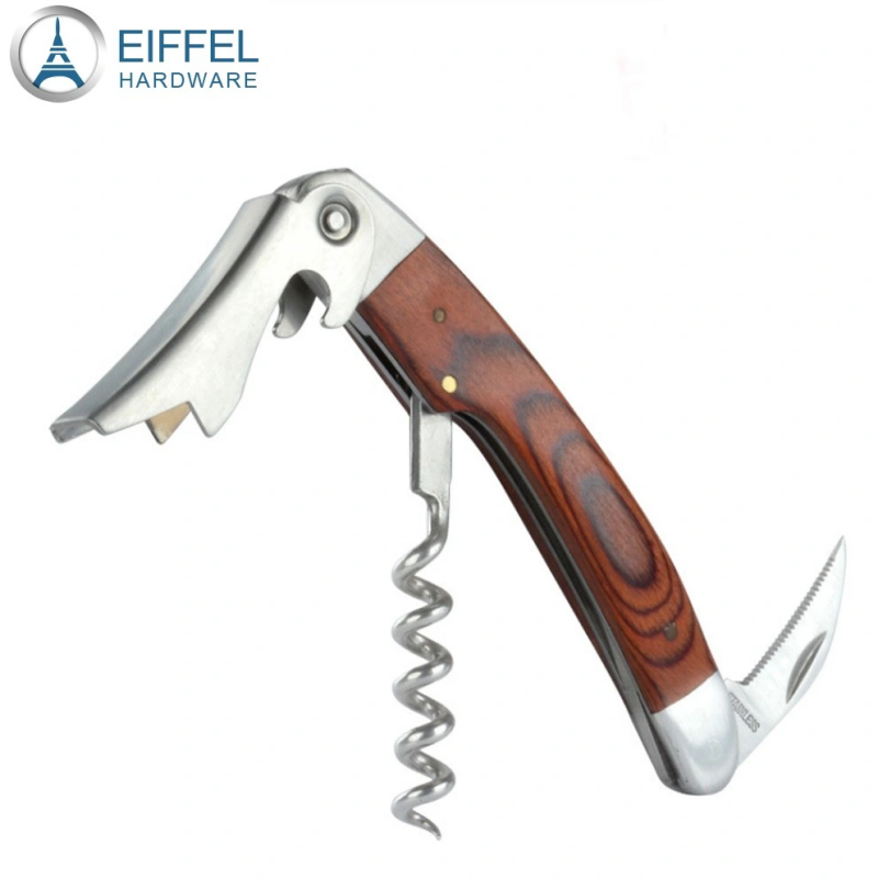 Wholesale Red Wine Opener Stainless Steel Corkscrew with Wood Handle-EBO03WD0060