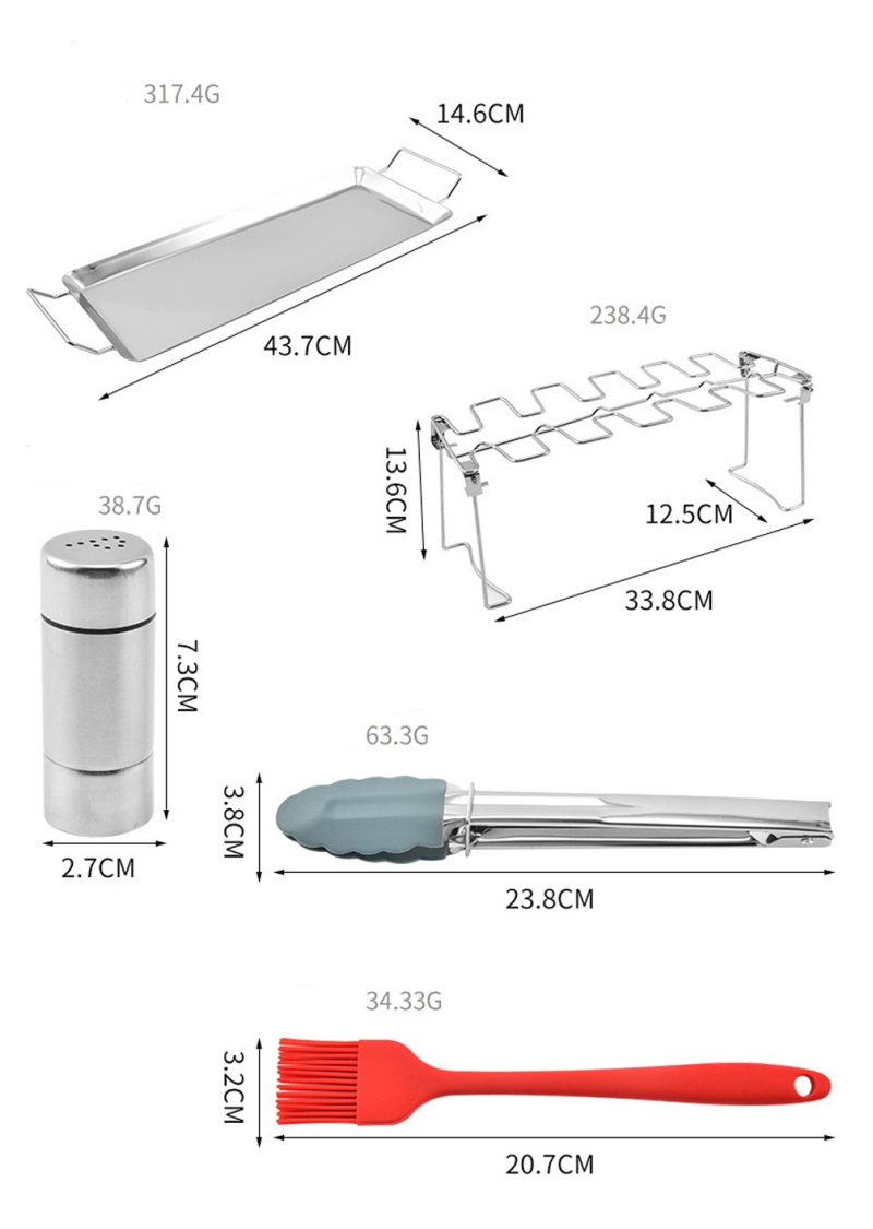 Chicken Leg Wing Rack Stainless Steel Metal Roaster Stand with Drip Tray for Smoker Grill or Oven, D